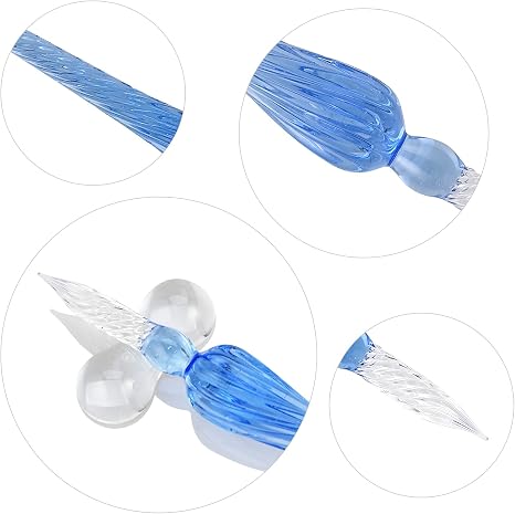 19PCS Glass Dip Pen Set 3 Crystal Pens 14 Color Inks