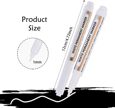 40PCS White Permanent Markers Fine Tip Waterproof