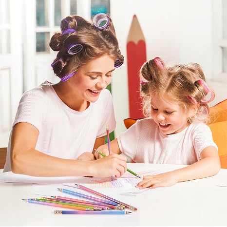 16PCS Rainbow Pencils with Erasers Multicolor