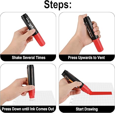 10PCS Jumbo Acrylic Markers Multicolor Waterproof 15mm