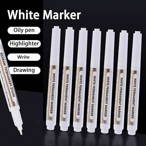 40PCS White Permanent Markers Fine Tip Waterproof