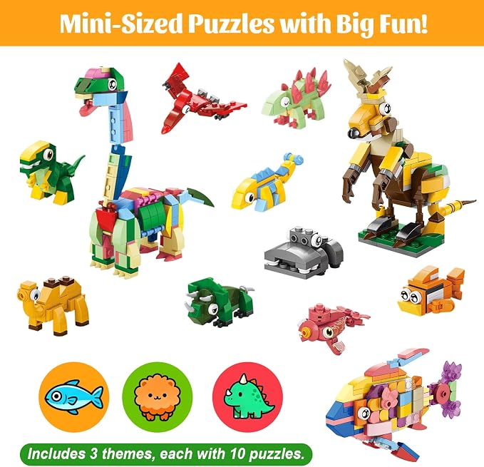 30PCS Mini Animal Building Blocks 3 Themes