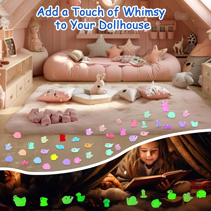 200PCS Glow in the Dark Mini Resin Animals 32 Styles