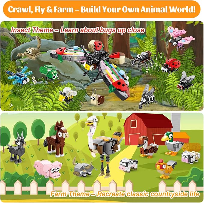 40PCS Mini Animal Building Blocks 4 Themes
