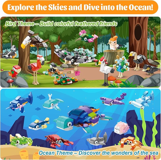 40PCS Mini Animal Building Blocks 4 Themes
