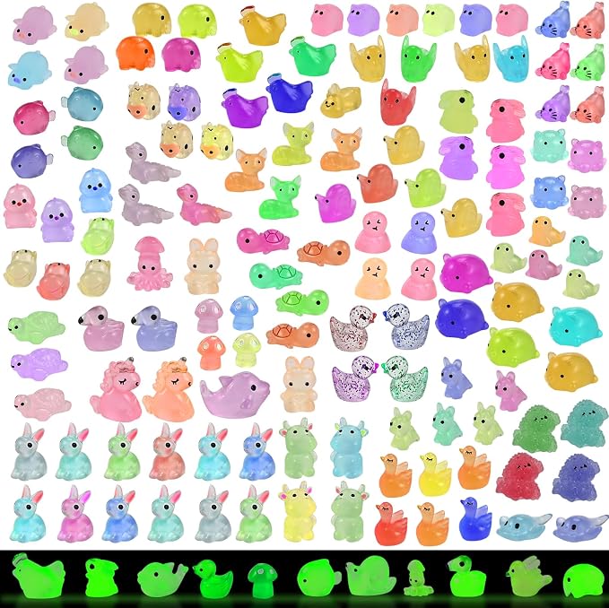 200PCS Glow in the Dark Mini Resin Animals 32 Styles