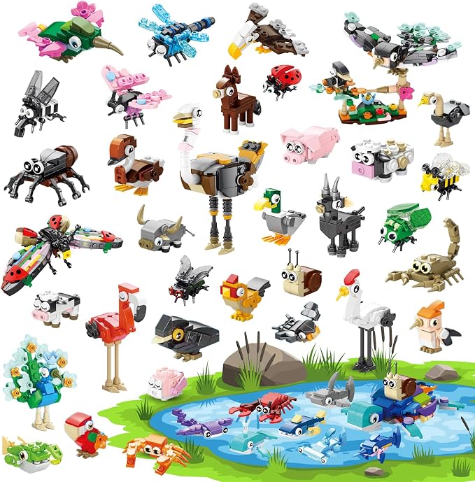 40PCS Mini Animal Building Blocks 4 Themes