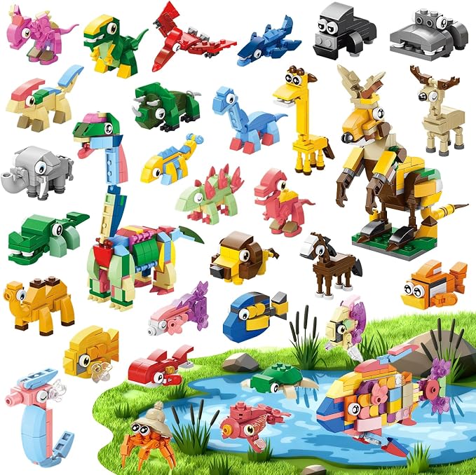 30PCS Mini Animal Building Blocks 3 Themes